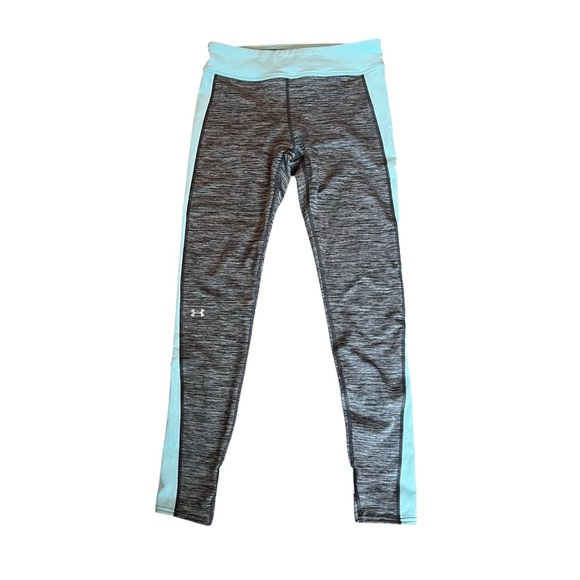 Under Armour ColdGear Compression Set Aqua Gray M 1/2 Zip + Leggings - Picture 3 of 7